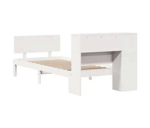 Lova Su Knygų Spinta Be Čiužinio, Balta, 90X200cm Pušis