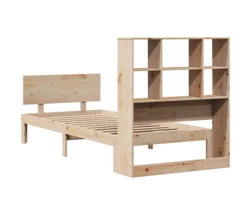 Riiuliga Voodi Ilma Madratsita, 90 X 190 cm Männipuit