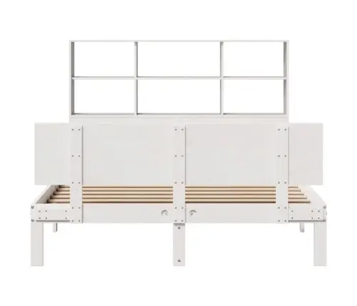 Gulta Ar Grāmatu Plauktu, Bez Matrača, 120X190 Cm, Priedes Koks Vidaxl