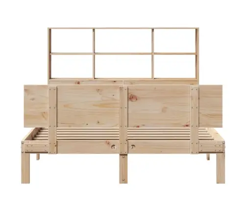 Lova Su Knygų Spinta Be Čiužinio, 140X190cm Pušies Masyvas