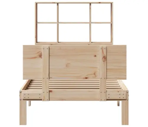 Gulta Ar Grāmatu Plauktu, Bez Matrača, 90X200 Cm, Priedes Koks Vidaxl