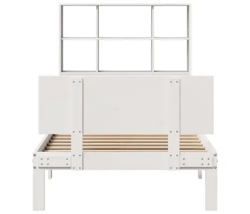 Gulta Ar Grāmatu Plauktu, Bez Matrača, 90X200 Cm, Priedes Koks Vidaxl