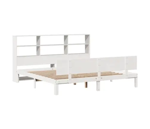 Riiuliga Voodiraam Ilma Madratsita, Valge, 180X200cm Männipuit