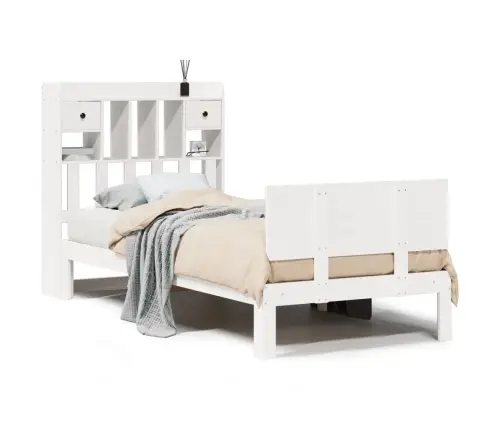 Gulta Ar Grāmatu Plauktu, Bez Matrača, 90X190 Cm, Priedes Koks Vidaxl