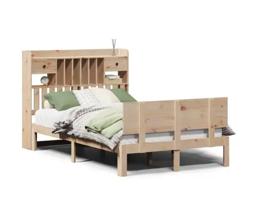 Riiuliga Voodiraam Ilma Madratsita, 135X190 cm Männipuit