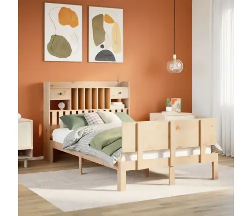 Riiuliga Voodiraam Ilma Madratsita, 135X190 cm Männipuit