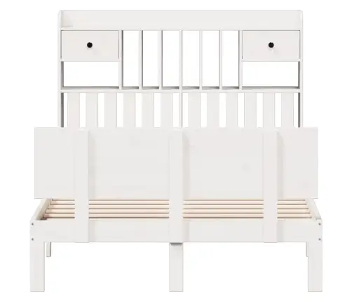 Lova Su Knygų Spinta Be Čiužinio, Balta, 135X190cm Pušis