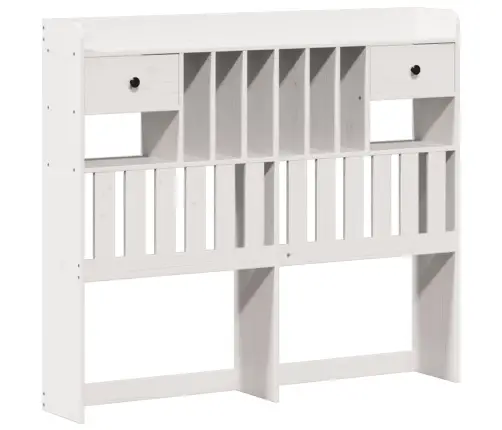 Lova Su Knygų Spinta Be Čiužinio, Balta, 135X190cm Pušis