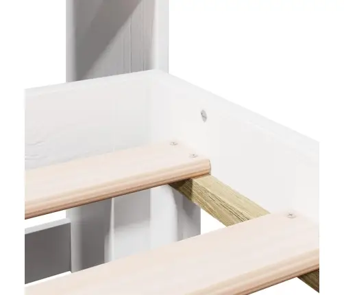 Lova Su Knygų Spinta Be Čiužinio, Balta, 135X190cm Pušis