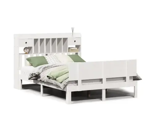 Riiuliga Voodiraam Ilma Madratsita, Valge, 140X190cm Männipuit