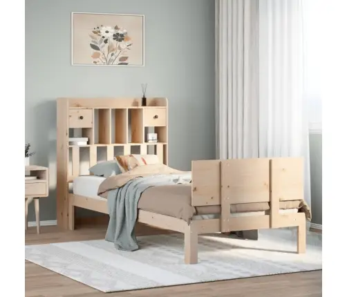 Riiuliga Voodiraam Ilma Madratsita, 90X200 cm Männipuit