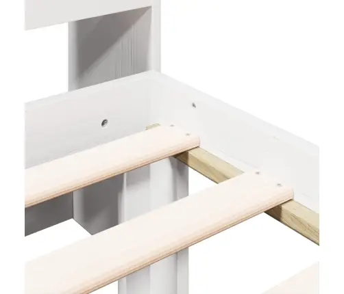 Riiuliga Voodiraam Ilma Madratsita, Valge, 90X200 cm Männipuit