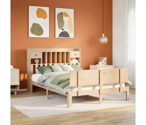 Riiuliga Voodiraam Ilma Madratsita, 140X200 cm Männipuit