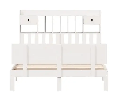 Gulta Ar Grāmatu Plauktu, Bez Matrača, 140X200 Cm, Priedes Koks Vidaxl