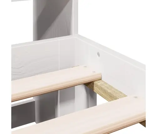 Gulta Ar Grāmatu Plauktu, Bez Matrača, 140X200 Cm, Priedes Koks Vidaxl