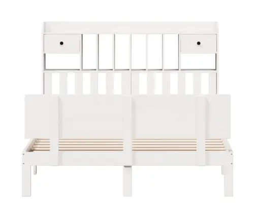 Lova Su Knygų Spinta Be Čiužinio, Balta, 150X200cm Pušis