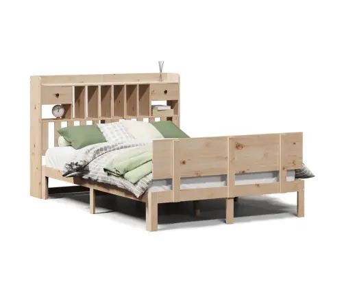 Lova Su Knygų Spinta Be Čiužinio, 160X200cm Pušies Masyvas