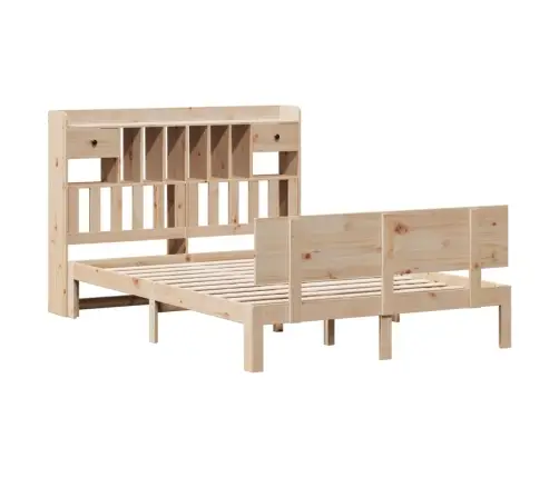 Lova Su Knygų Spinta Be Čiužinio, 160X200cm Pušies Masyvas