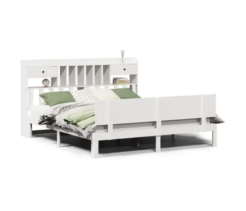 Gulta Ar Grāmatu Plauktu, Bez Matrača, 180X200 Cm, Priedes Koks Vidaxl