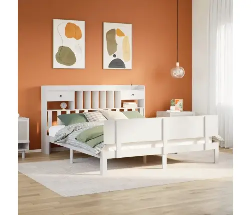 Gulta Ar Grāmatu Plauktu, Bez Matrača, 180X200 Cm, Priedes Koks Vidaxl