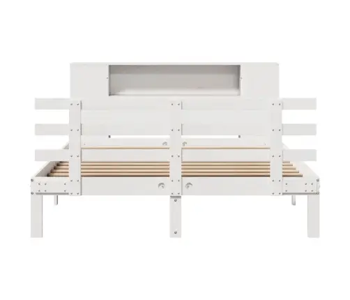 Lova Su Knygų Spinta Be Čiužinio, Balta, 140X200cm Pušis