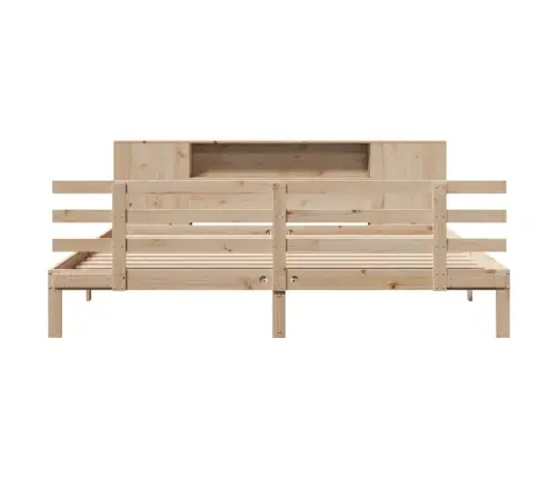 Gulta Ar Grāmatu Plauktu, Bez Matrača, 180X200 Cm, Priedes Koks Vidaxl