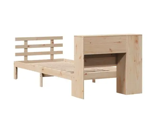 Gulta Ar Grāmatu Plauktu, Bez Matrača, 75X190 Cm, Priedes Koks Vidaxl