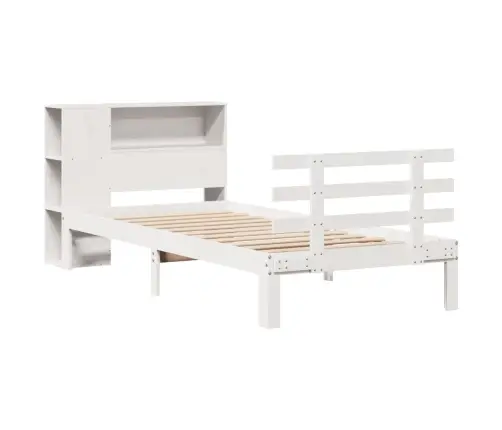 Gulta Ar Grāmatu Plauktu, Bez Matrača, 75X190 Cm, Priedes Koks Vidaxl