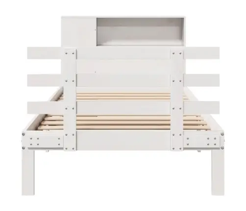 Gulta Ar Grāmatu Plauktu, Bez Matrača, 75X190 Cm, Priedes Koks Vidaxl