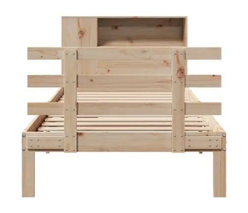 Lova Su Knygų Spinta Be Čiužinio, 100X200cm Pušies Masyvas