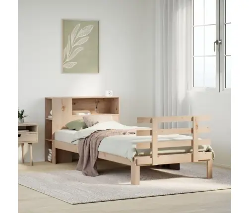 Lova Su Knygų Spinta Be Čiužinio, 100X200cm Pušies Masyvas