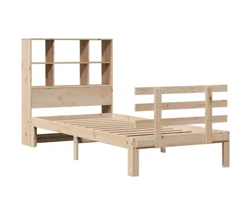 Riiuliga Voodi Ilma Madratsita, 90 X 190 cm Männipuit