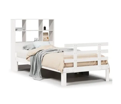 Gulta Ar Grāmatu Plauktu, Bez Matrača, 90X190 Cm, Priedes Koks Vidaxl