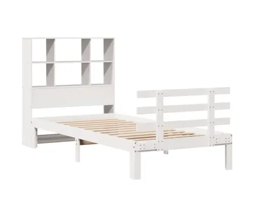 Gulta Ar Grāmatu Plauktu, Bez Matrača, 90X190 Cm, Priedes Koks Vidaxl