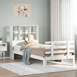 Gulta Ar Grāmatu Plauktu, Bez Matrača, 90X190 Cm, Priedes Koks Vidaxl Gulta Ar Grāmatu Plauktu, Bez Matrača, 90X190 Cm, Priedes Koks Vidaxl