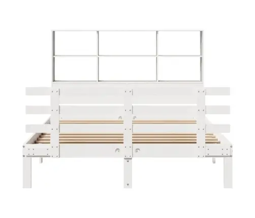 Lova Su Knygų Spinta Be Čiužinio, Balta, 120X190cm Pušis