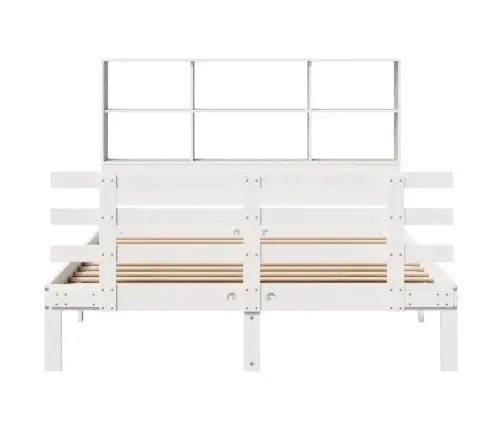 Gulta Ar Grāmatu Plauktu, Bez Matrača, 140X190 Cm, Priedes Koks Vidaxl