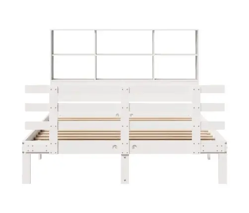 Lova Su Knygų Spinta Be Čiužinio, Balta, 120X200cm Pušis