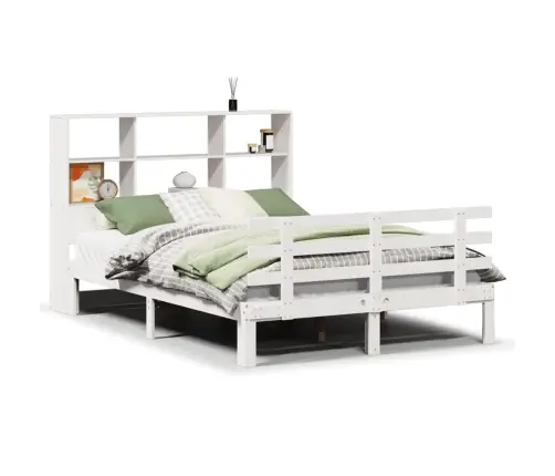 Gulta Ar Grāmatu Plauktu, Bez Matrača, 140X200 Cm, Priedes Koks Vidaxl