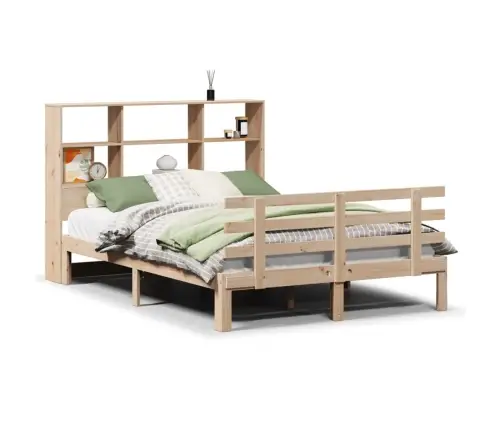 Lova Su Knygų Spinta Be Čiužinio, 160X200cm Pušies Masyvas