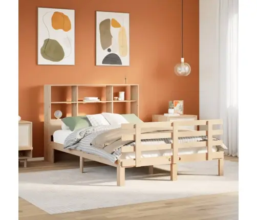 Lova Su Knygų Spinta Be Čiužinio, 160X200cm Pušies Masyvas