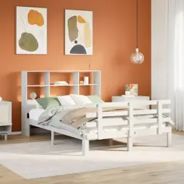 Gulta Ar Grāmatu Plauktu, Bez Matrača, 160X200 Cm, Priedes Koks Vidaxl Gulta Ar Grāmatu Plauktu, Bez Matrača, 160X200 Cm, Priedes Koks Vidaxl