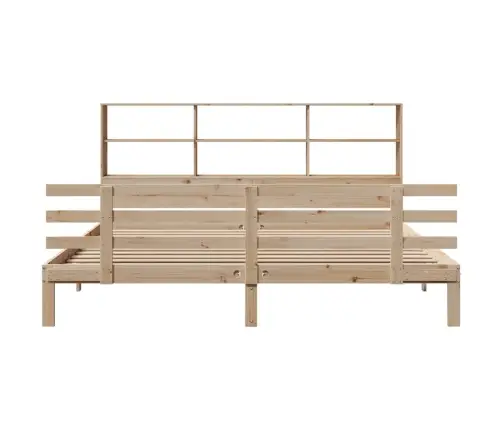 Gulta Ar Grāmatu Plauktu, Bez Matrača, 180X200 Cm, Priedes Koks Vidaxl