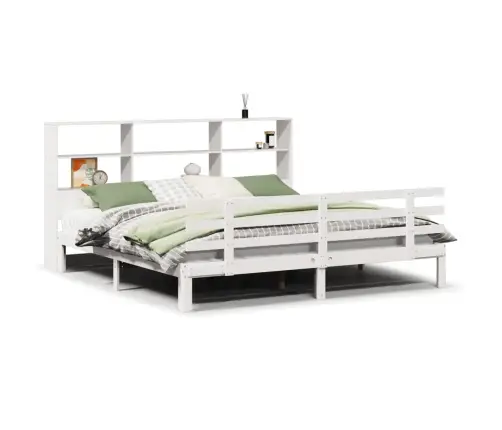 Riiuliga Voodiraam Ilma Madratsita, Valge, 180X200cm Männipuit