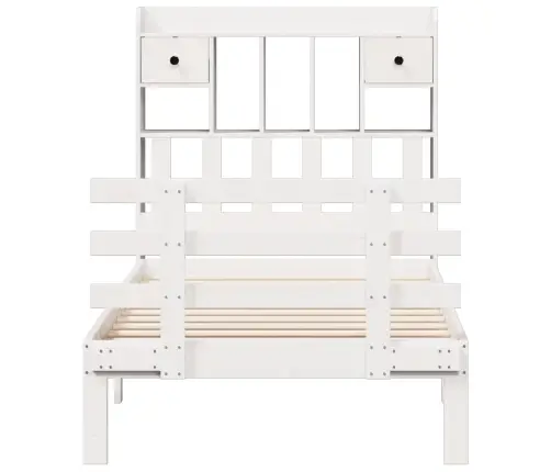 Lova Su Knygų Spinta Be Čiužinio, Balta, 75X190cm Pušis