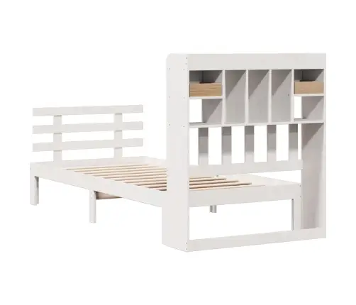 Lova Su Knygų Spinta Be Čiužinio, Balta, 75X190cm Pušis