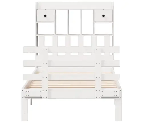 Gulta Ar Grāmatu Plauktu, Bez Matrača, 90X190 Cm, Priedes Koks Vidaxl