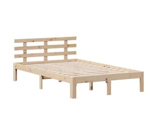 Gulta Ar Grāmatu Plauktu, Bez Matrača, 135X190 Cm, Priedes Koks Vidaxl