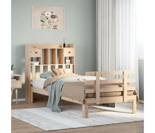 Riiuliga Voodiraam Ilma Madratsita, 90X200 cm Männipuit