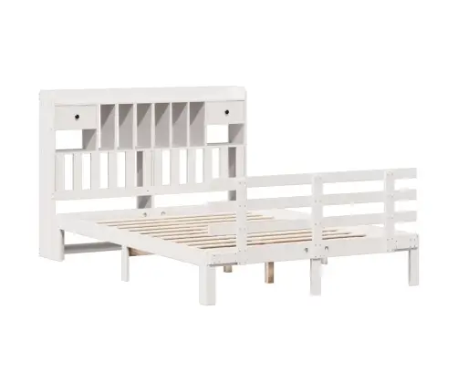 Riiuliga Voodiraam Ilma Madratsita, Valge, 140X200cm Männipuit